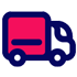 Icône de camion de livraison, service rapide.