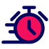 Icône de chronomètre, rapidité de service.