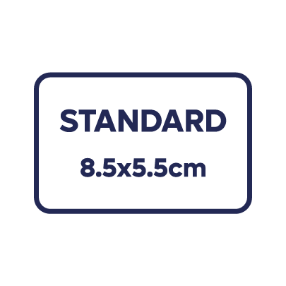 Standard : 8,5x5,5cm