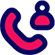 Icône d'un téléphone et d'un individu, service clients réactif.